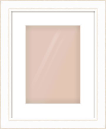White / Natural Scoop Frame for 210 × 297mm artwork, with Smooth White Single Mount