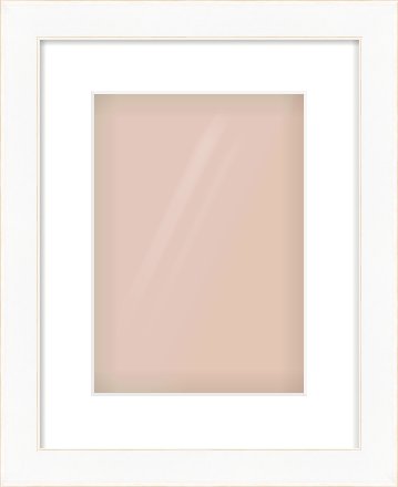 White Flat With Bevel Frame for 210 × 297mm artwork, with Smooth White Single Mount