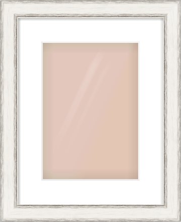 Black/Silver Flat Frame for 210 × 297mm artwork, with Smooth White Single Mount