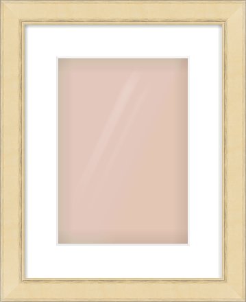 Gold Flat Frame for 210 × 297mm artwork, with Smooth White Single Mount
