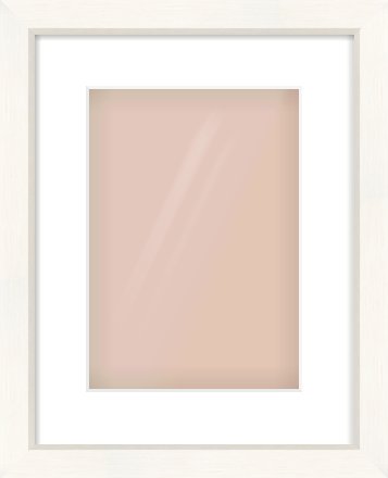 Cream Flat Frame for 210 × 297mm artwork, with Smooth White Single Mount