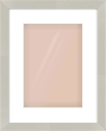 Grey Flat Frame for 210 × 297mm artwork, with Smooth White Single Mount