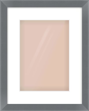 Grey Flat Frame for 210 × 297mm artwork, with Smooth White Single Mount