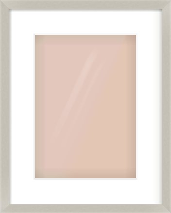 Grey Flat Frame for 210 × 297mm artwork, with Smooth White Single Mount