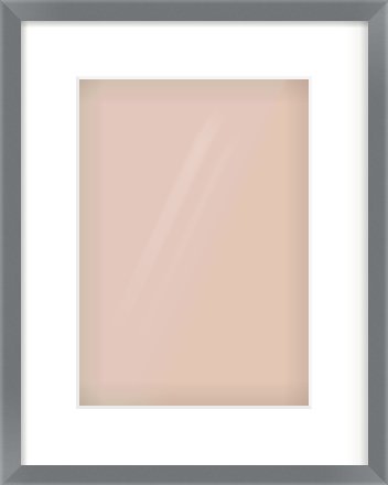 Grey Flat Frame for 210 × 297mm artwork, with Smooth White Single Mount