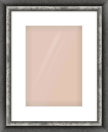Black / Pewter Reverse Frame for 210 × 297mm artwork, with Smooth White Single Mount
