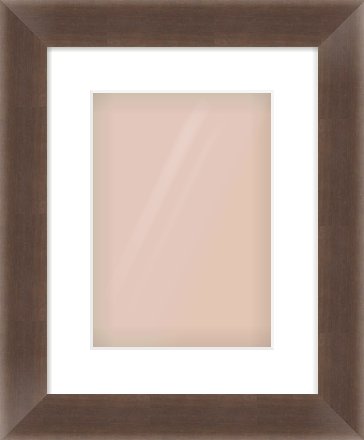 Brown Flat Frame for 210 × 297mm artwork, with Smooth White Single Mount