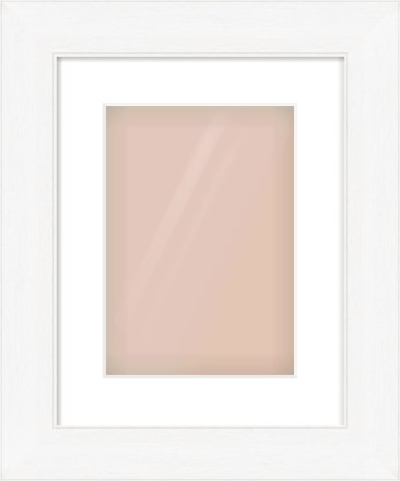 Natural Grain / White Stain Stepped Frame for 210 × 297mm artwork, with Smooth White Single Mount