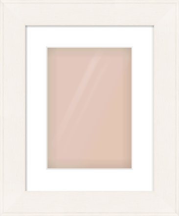Ivory Flat Frame for 210 × 297mm artwork, with Smooth White Single Mount