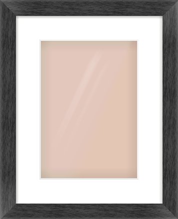Black Flat Frame for 210 × 297mm artwork, with Smooth White Single Mount