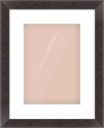 Brown Flat Frame for 210 × 297mm artwork, with Smooth White Single Mount