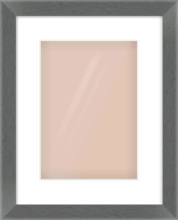 Dark Grey Flat Frame for 210 × 297mm artwork, with Smooth White Single Mount