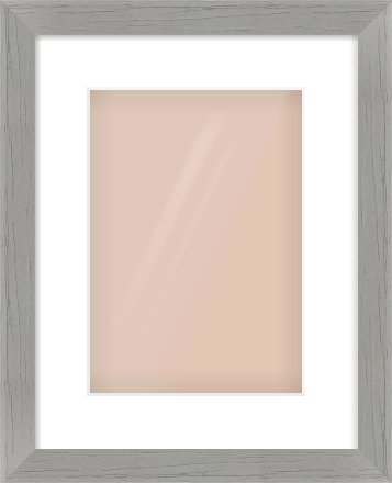 Pale Grey Flat Frame for 210 × 297mm artwork, with Smooth White Single Mount