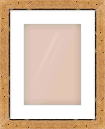 Rustic Medium Oak Reverse Frame for 210 × 297mm artwork, with Smooth White Single Mount