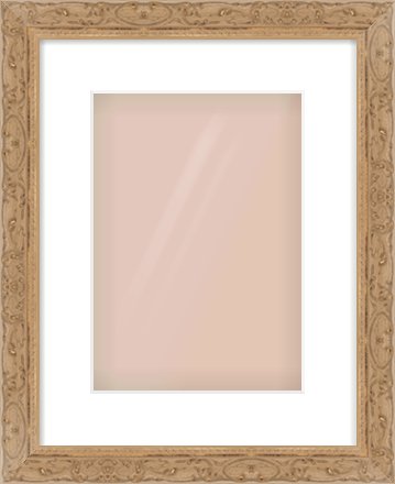 Light Brown Decorative Frame for 210 × 297mm artwork, with Smooth White Single Mount