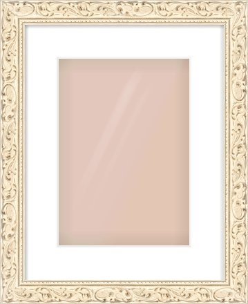 White Decorative Frame for 210 × 297mm artwork, with Smooth White Single Mount