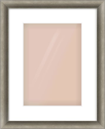 Silver Spoon Frame for 210 × 297mm artwork, with Smooth White Single Mount