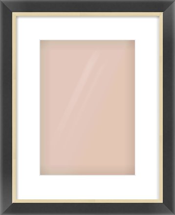 Black/Gold Flat Frame for 210 × 297mm artwork, with Smooth White Single Mount