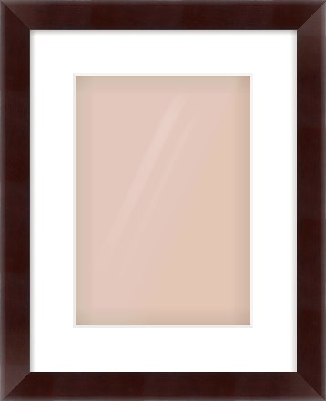 Brown Flat Frame for 210 × 297mm artwork, with Smooth White Single Mount