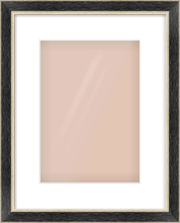 Black & Champagne Silver Reverse Frame for 210 × 297mm artwork, with Smooth White Single Mount