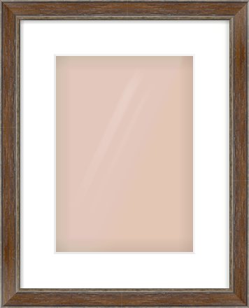 Walnut / Pewter Reverse Frame for 210 × 297mm artwork, with Smooth White Single Mount
