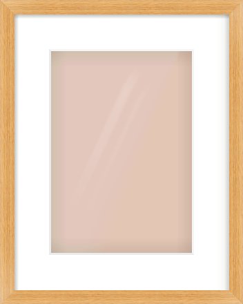 Oak Veneer Flat Frame for 210 × 297mm artwork, with Smooth White Single Mount