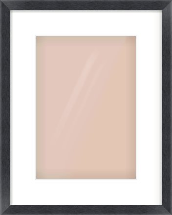 Black Wood Grain Flat Frame for 210 × 297mm artwork, with Smooth White Single Mount