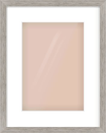 Grey Wood Grain Flat Frame for 210 × 297mm artwork, with Smooth White Single Mount