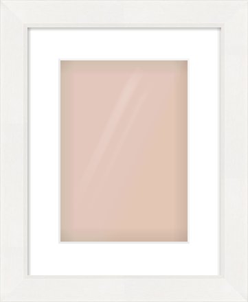 White Beveled Frame for 210 × 297mm artwork, with Smooth White Single Mount