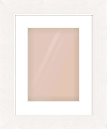 White Beveled Frame for 210 × 297mm artwork, with Smooth White Single Mount