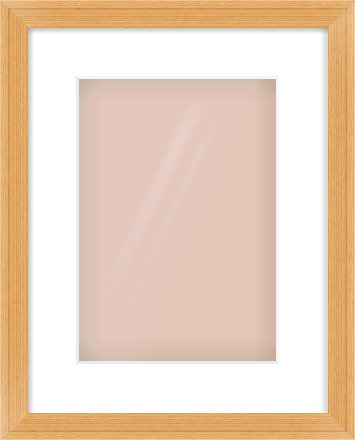 Oak Veneer Flat Frame for 210 × 297mm artwork, with Smooth White Single Mount