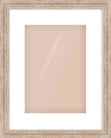 Light Walnut Flat Frame for 210 × 297mm artwork, with Smooth White Single Mount