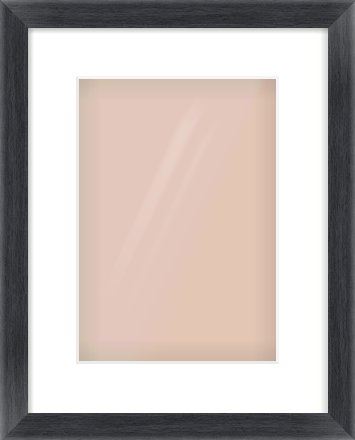 Black Wood Grain Flat Frame for 210 × 297mm artwork, with Smooth White Single Mount