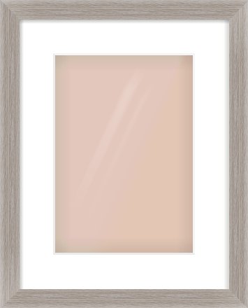 Grey Flat Frame for 210 × 297mm artwork, with Smooth White Single Mount
