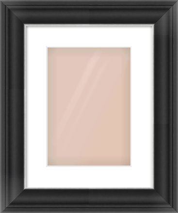 Black/Silver Scoop Frame for 210 × 297mm artwork, with Smooth White Single Mount