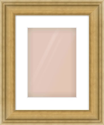 Gold Scoop Frame for 210 × 297mm artwork, with Smooth White Single Mount