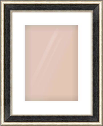 Black & Champagne Silver Spoon Frame for 210 × 297mm artwork, with Smooth White Single Mount
