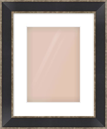 Black & Champagne Silver Bevel Frame for 210 × 297mm artwork, with Smooth White Single Mount