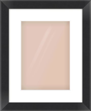 Black Flat Frame for 210 × 297mm artwork, with Smooth White Single Mount