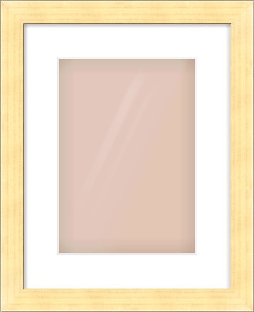 Gold Face, Black Sides Flat Frame for 210 × 297mm artwork, with Smooth White Single Mount