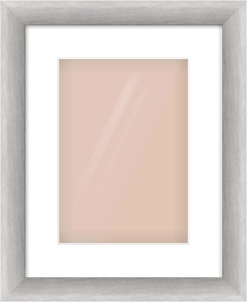 Silver Cushion Frame for 210 × 297mm artwork, with Smooth White Single Mount