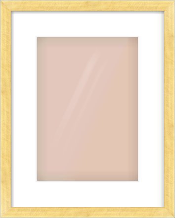 Brushed Gold with Black Sides Flat Frame for 210 × 297mm artwork, with Smooth White Single Mount