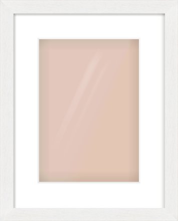 White Stain Flat Frame for 210 × 297mm artwork, with Smooth White Single Mount