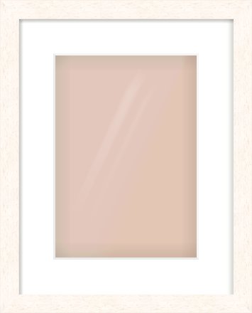 Ivory Flat Frame for 210 × 297mm artwork, with Smooth White Single Mount