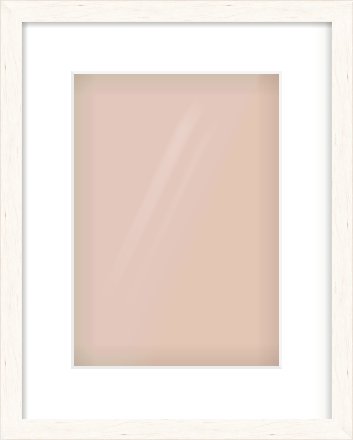 Ivory Flat Frame for 210 × 297mm artwork, with Smooth White Single Mount