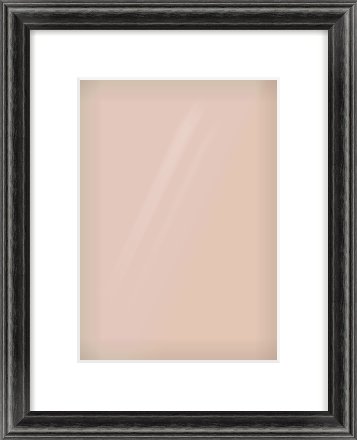 Black Cushion Frame for 210 × 297mm artwork, with Smooth White Single Mount