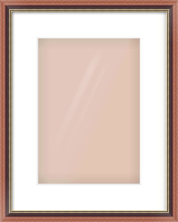 Brown Spoon Frame for 210 × 297mm artwork, with Smooth White Single Mount