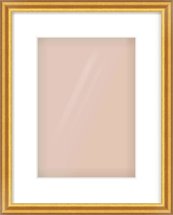 Gold Reverse Frame for 210 × 297mm artwork, with Smooth White Single Mount