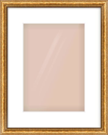 Gold Cushion Frame for 210 × 297mm artwork, with Smooth White Single Mount