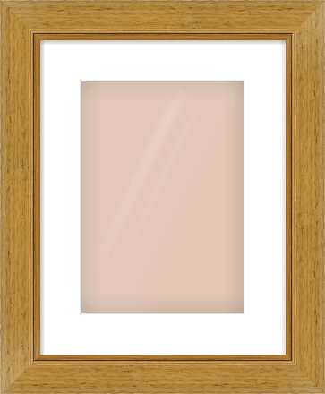 Gold Flat Frame for 210 × 297mm artwork, with Smooth White Single Mount